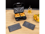 Sandwichera - Cecotec Sandwichera Rock’ntoast Combo, 800 W de potencia, 3 placas intercambiables, Revestimiento antiadherente, Silver