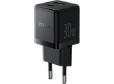 Cargador de pared - Baseus PALM, 30W, USB y Tipo-C, Kit con cable Tipo-C de 100 cm, Universal, Negro