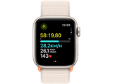 APPLE Watch SE (2023), GPS+CELL, 40 mm, Caja de aluminio blanco estrella, Vidrio delantero Ion-X, Correa Sport Loop blanco estrella