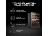 Vinoteca - Haier HWS49GA , Air Flow Natural  Sistem, Temperatura 5º - 20º, 49 botellas,  Iluminación LED 3D,  Wi-Fi , Negro