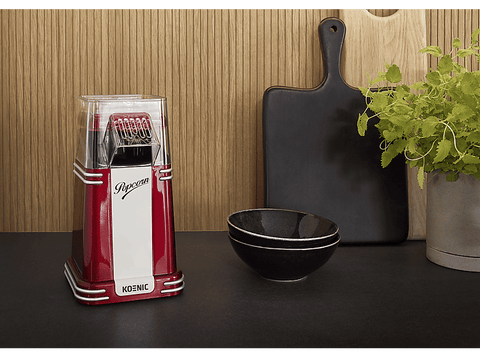 Palomitero - Koenic KPM 1226, 1200 W, Control de Temperatura Automático, Seguridad y protección contra Sobrecalentamiento, Rojo