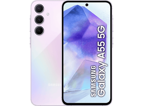 Móvil - Samsung Galaxy A55 5G, Light Violet, 128GB, 8GB RAM, 6.6 FHD+ Super AMOLED, Exynos 1480 Octa-Core, 5000 mAh, Android