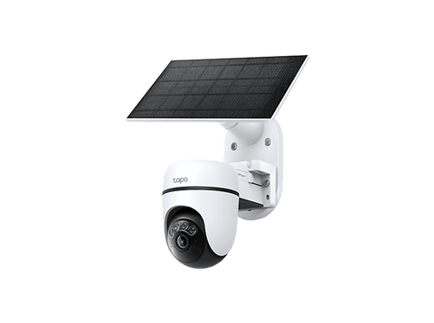 Cámara de vigilancia IP - TP-Link Tapo TC90 Kit, Panel Solar, DCI 2K, 3MP, Función de visión nocturna, 360º, Exterior, Visión Nocturna a Color, Blanco