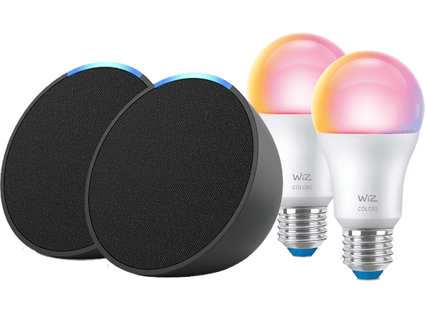 Altavoz inteligente - Amazon Echo Pop + Bombilla Wiz 126694