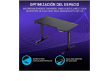 Mesa gaming - Newskill Belenor PRO, MFD + Metal, Ajustable en Altura 72-122 cm, Soporte Auriculares, Negro