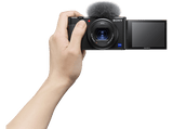 Cámara - Sony VLOG ZV-1A, Video 4K HDR, CMOS Exmor RS, Zoom 2.7x, Zeiss, Bionz X, Bluetooth, Micrófono, Negro