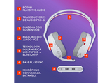 Auriculares gaming - Logitech G A20 X Lightspeed, Bluetooth, PS5-XBOX-Switch-PC, Playsync, Micrófono extraíble, Personalizable, Lightsync, Blanco