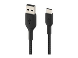 Cable USB - Belkin Cable trenzado USB-C a USB-A, 15 cm, 15 W, Compatibilidad Universal, Negro