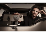 Soporte de móvil para coche - Baseus PrimeTrip C03, Magnético, Compatible con Magsafe, Carga inalámbrica 15W,  Base adhesiva ultrarresistente, Negro