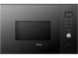 Microondas con grill integrable - Midea MBMTG925E-BK, 900 W, 1200W Potencia Grill, 7 Funciones, 25l, Cristal Negro