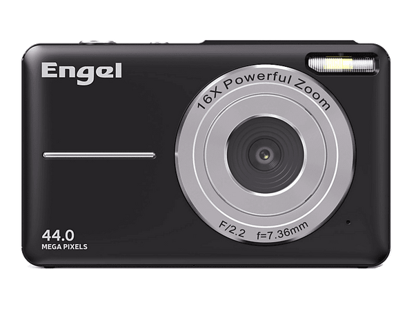 Cámara - Engel EC 2400 B, 8 MP (hasta 44MP interpolados), FHD, Digital, Compacta, Apertura de F/2.2, 16x Zoom, Pantalla 2.4", Negro