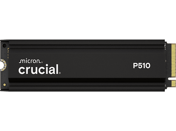 Disco duro SSD interno 2 TB - Crucial P510 PCIe Gen5 NVMe con Heatsink, Interno, M.2, Vel. Escritura 9500 MB/s, Vel. Lectura 11000 MB/s, Negro