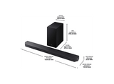 Barra de sonido - Samsung HW-Q600F/ZF, Bluetooth, Inalámbrico, 380 W, Subwoofer y Dolby Atmos inalámbrico, 3.1.2 canales, Negro