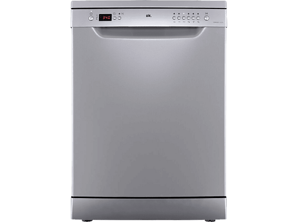 Lavavajillas - Ok ODW 6051-1 E FS, 12 Servicios, 6 Programas, 59.5 cm, Libre Instalación, Inox