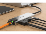 Hub - D-Link DUB-M520, 5 en 1 con HDMI/Ethernet/USB 3.0 y suministro eléctrico, 5 Gbps, Plata