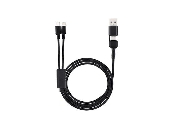 Cargador coche - NK TS350106, Universal, 18W, Carga Simultánea, 120cm, Negro