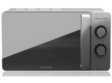 Microondas con grill - Cecotec Proclean 3160 Mirror, 700 W, 6 niveles, Descongelacióm, 20 l, Plata