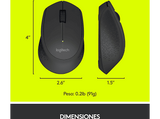 Ratón Inalámbrico - Logitech M280, 1000 ppp, USB, Pilas hasta 18 meses, Multisistema operativo, Ahorro de energía automático, Negro