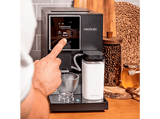 Cafetera superautomática - Cecotec Cremmaet Compactccino Connected Black Silver, 19 bares, Sistema Thermoblock, Black Silver