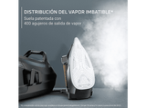 Centro de planchado - Rowenta Eco Steam Pro DG9662F0, 2800 W, 8 bar, 150 g/min, Golpe Vapor 600 g/min, 1.3 L, Suela Microsteam 400 HD 3D Laser, Negro