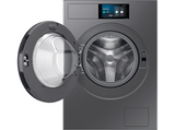 Lavadora carga frontal - Samsung Bespoke AI WF90F09C4SU3, 9 kg, 1400 rpm, 24 programas, Autodosificación, Clase A, Control por voz, Grafito