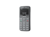 Móvil - Panasonic KX-TU160, Gris, 1100 mAh, Pantalla TFT-LCD grande de 2,4'', Teclas retroiluminadas, Compatible con audífonos, Luz LED brillante