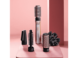 Moldeador - Cecotec CeramicCare 5en1 AirBrush Gyro, 5 cabezales, Función rotativa bidireccional, Cerámico, Función iónica, 1100 W, Punta fría, Gris