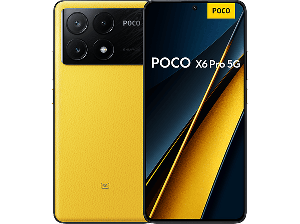 Móvil - Poco X6 Pro, Amarillo, 512GB, 12GB RAM, 6.67" AMOLED 1,5K, Dimensity 8300-Ultra, 5000 mAh, Xiaomi HyperOS, Android,
