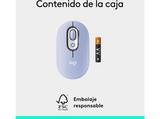 Ratón inalámbrico - Logitech Pop, 4000 ppp, Easy-Switch, Bluetooth, SmartWheel, Botones personalizables, Tecnología Silent Touch, PC-Mac, Lila