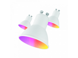 Bombilla inteligente - Muvit iO MIOPAK006, Pack de 3, 5.5 W, 400 lm, RGB + CCT, 2700K – 6500K, Multicolor