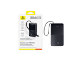 Powerbank - Baseus EnerFill Bipow2 Pro, 20000mAh, 22.5W, Cable retráctil, Carga simultánea ultrarrápida, USB-C, Negro Cluster