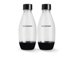 Botella para máquina gasificadora - SodaStream Fuse 0.5L Negro Twin Pack, Compatible con Spirit, Terra, Art, Duo, Enso, Tapón cierre hermético,Sin BPA