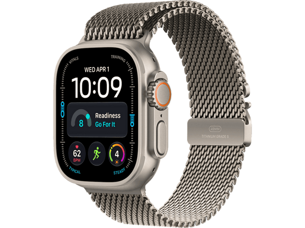 Apple Watch Ultra 4 (2026), GPS+CEL, 49mm, Caja de titanio Natural, Correa Titanio Milanese Loop Natural, Talla S, Siri AI
