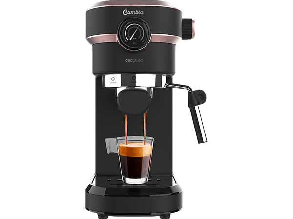 Cafetera express - Cecotec Cafelizzia 890 Rose Pro, 20 bar, 1350 W, 1.1 L, 2 tazas, Compacta, Thermoblock, Manómetro, Gray