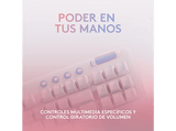 Teclado gaming - Logitech G G713 Tactile Aurora Collection, Táctil, Reposamanos, USB, Retroiluminación, Controles multimedia, RGB Lightsync, Blanco