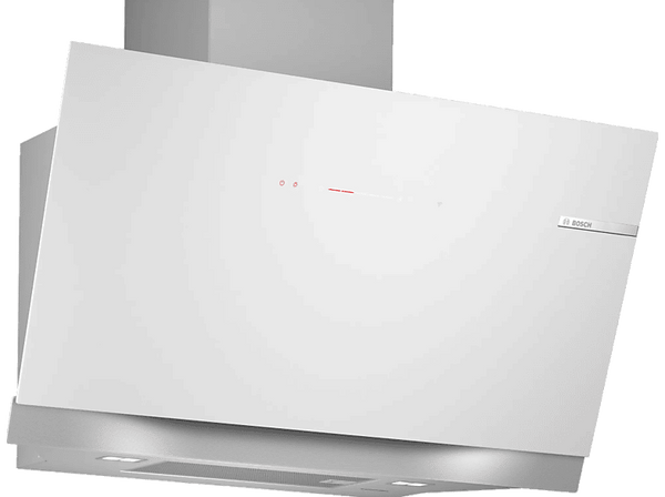 Campana decorativa - Bosch DWK91LT20, Serie 8, 5 velocidades, 441 m³/h, Home Connect; Conexión Placa - Campana; 90 cm, Cristal blanco
