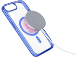 Funda móvil - CellularLine ICONIC MAG, Apple, Para iPhone 16e, Compatible con MagSafe, Azul y Transparente