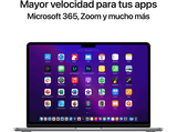 Apple MacBook Air (2022) MLXW3Y/A, 13.6 Retina, Chip M2 Apple, CPU de 8 núcleos, GPU de 10 núcleos, 24GB RAM, 256GB de SSD, USB-C 35W, Gris espacial