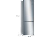 Frigorífico combi - Bosch KGN39VIDB, Serie 4, Total NoFrost, 203 cm, 368 l, Cajón VitaFresh, Sistema MultiAir Flow, Acero antihuellas