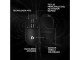 Ratón gaming - Logitech G Pro X3 Superstrike, Inalámbrico, 48.000ppp, Sensor Hero 2, Lightspeed-BT, Sistema respuesta háptica, 135hrs, PC-Mac, Negro