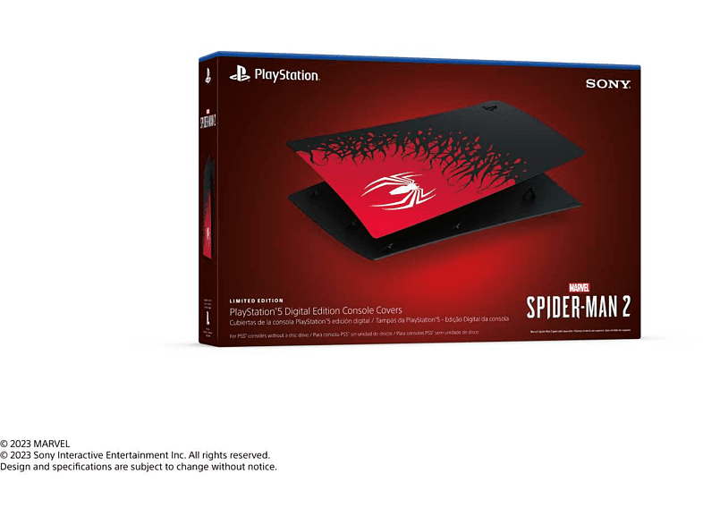 Funda - Sony Cubiertas de consola PS5® edición digital - Edición Limitada Marvel’s Spider-Man 2, PlayStation®5, Negro y Rojo