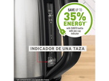 Hervidor de agua - Moulinex Subito 5 BY5S0D, 2400W, 1.7l, Diseño compacto, Filtro extraíble, Indicador de una taza, Inox
