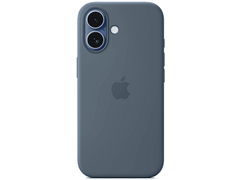 Apple Funda de silicona con MagSafe, Para iPhone 17, Compatible con correa Crossbody, Azul náutico