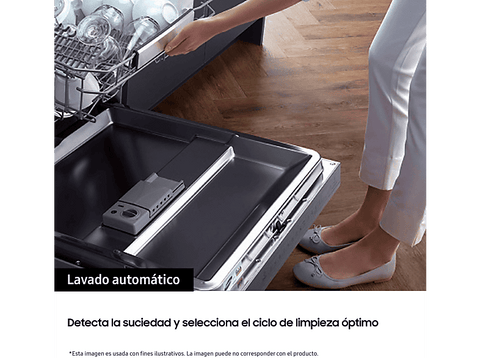 Lavavajillas integrable - Samsung DW60M6040BB/EO, 13 servicios, 6 programas, 59.5 cm, Función Higiene, Configuración Flexible, Sin Panelar