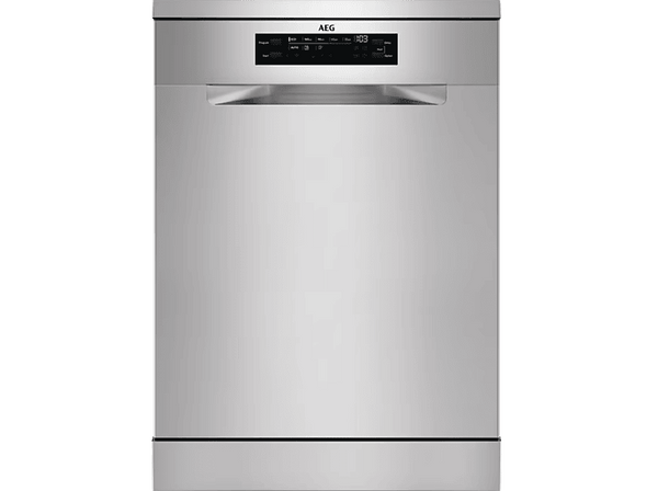 Lavavajillas - AEG FFB33607ZM, 13 servicios, 8 programas, 60 cm, Aqua-Sensor, AirDry, Inox