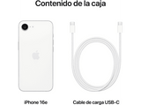 Apple iPhone 16e, Blanco, 128 GB, 5G, 6.1  OLED Super Retina XDR, Chip A18, iOS