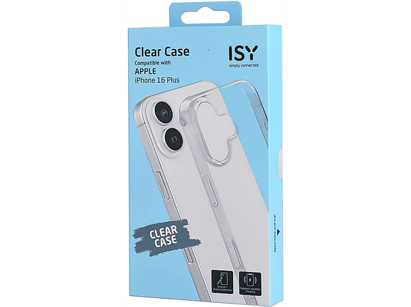 Funda - Isy ISC 1048, Compatible con iPhone 16 Plus, Resistente a Golpes, Transparente