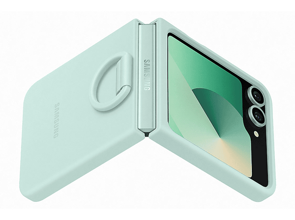 Funda - Samsung Silicone Case, Para Samsung Galaxy Z Flip6, Con anillo, Mint