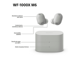 Auriculares True Wireless - Sony WF1000XM6, Cancelación de ruido (ANC), Hi-Res, Bluetooth, Llamadas nítidas, 24 horas, IPX4, iOS/Android, Plata