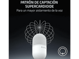 Micrófono - Razer Seiren V3 Mini, Cable USB tipo A a tipo C, Condensador supercardioide, Blanco